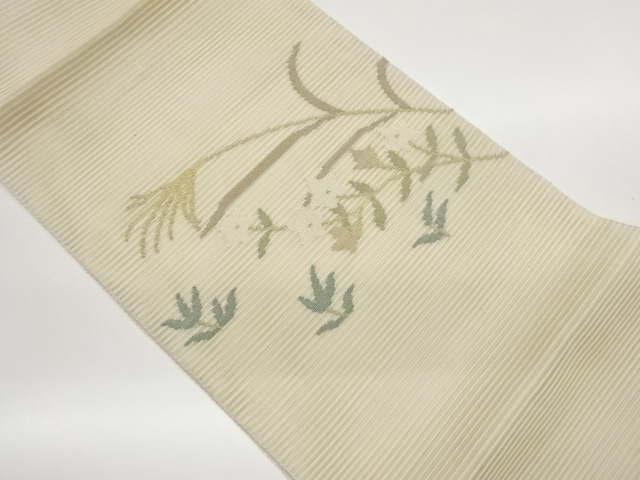 JAPANESE KIMONO / NAGOYA OBI / WOVEN / A KIKYO (BELLFLOWER) PATTERN 